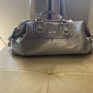 Coach 2 way gray leather purse